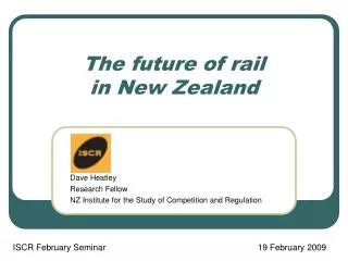 The future of rail in New Zealand