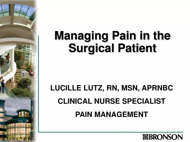 managing pain in the surgical patient