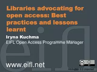 Libraries advocating for open access: Best practices and lessons learnt