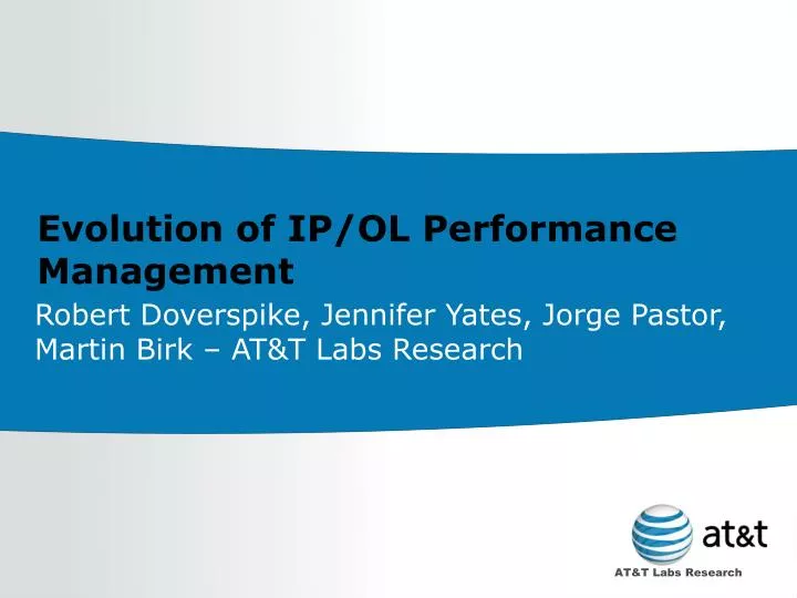 evolution of ip ol performance management