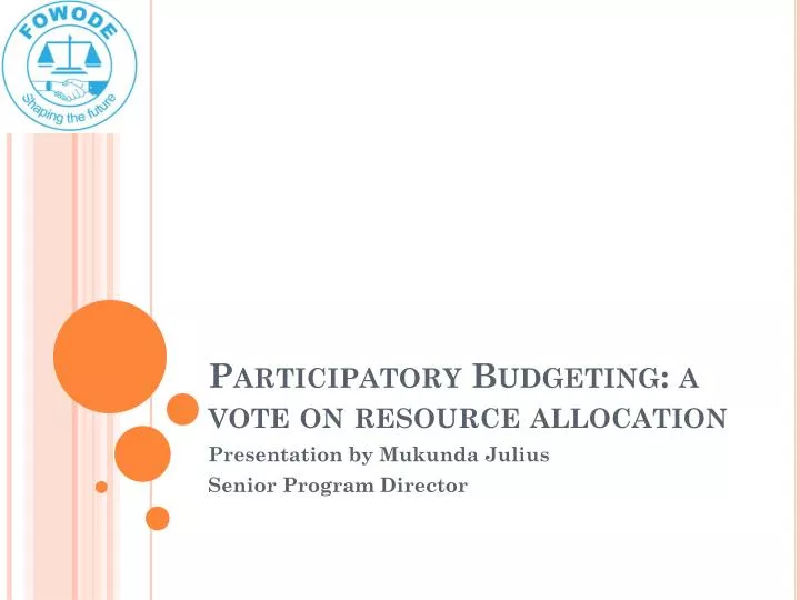 participatory budgeting a vote on resource allocation