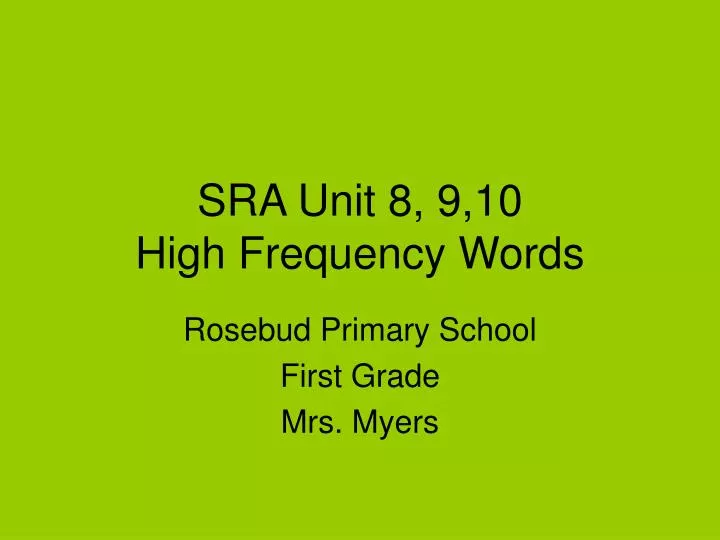 sra unit 8 9 10 high frequency words