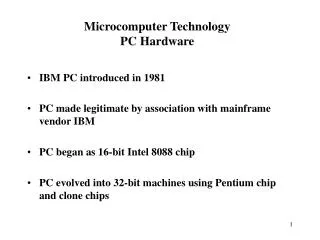 Microcomputer Technology PC Hardware
