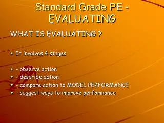 Standard Grade PE - EVALUATING
