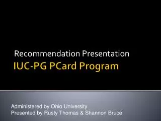 IUC-PG PCard Program