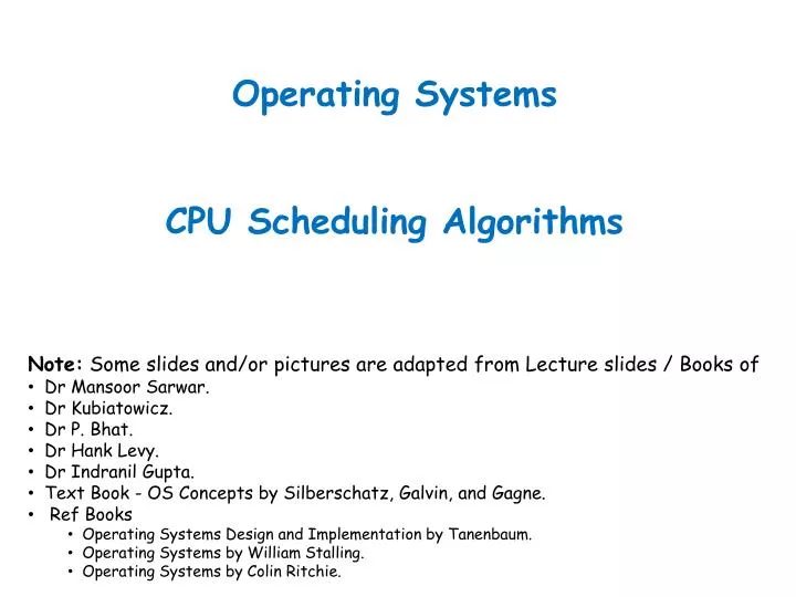 operating systems cpu scheduling algorithms