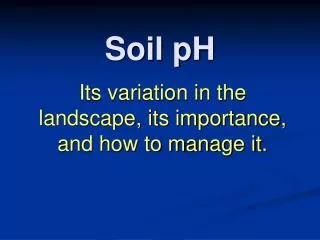 Soil pH