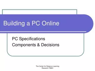 Building a PC Online