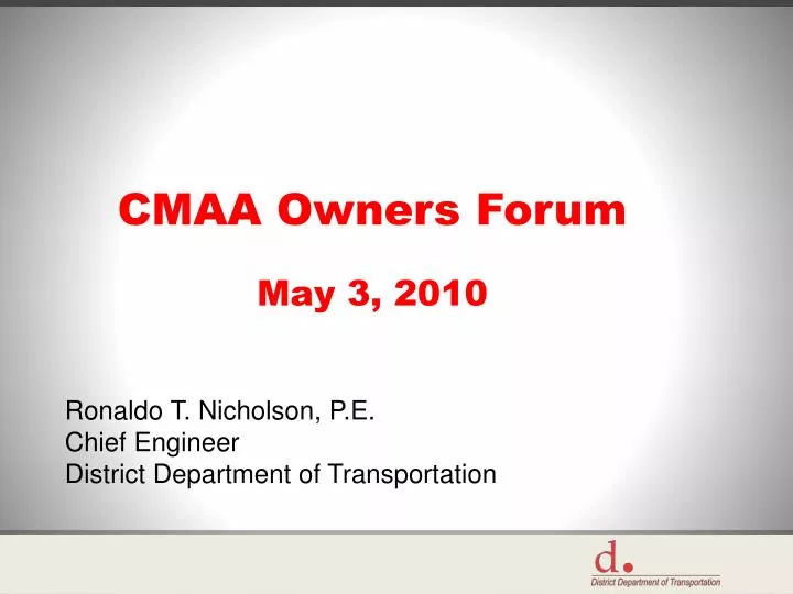 cmaa owners forum may 3 2010