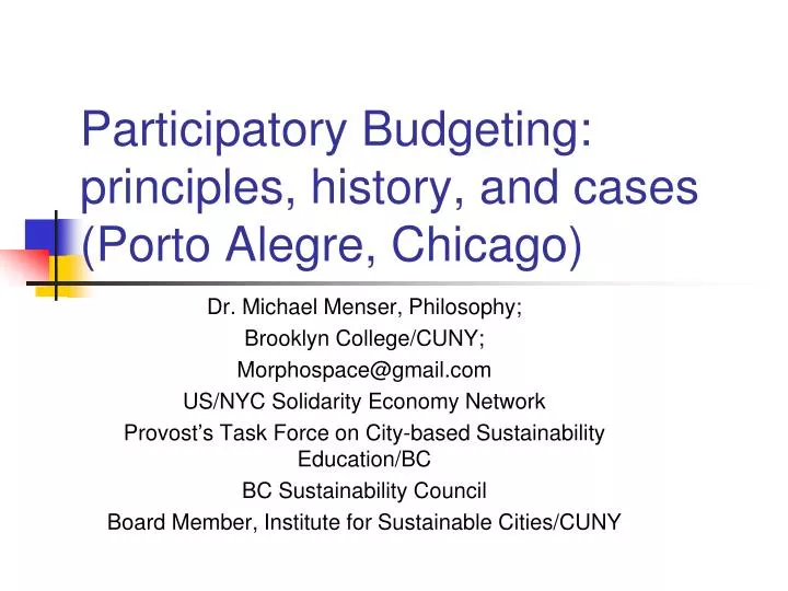 participatory budgeting principles history and cases porto alegre chicago