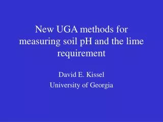 New UGA methods for measuring soil pH and the lime requirement
