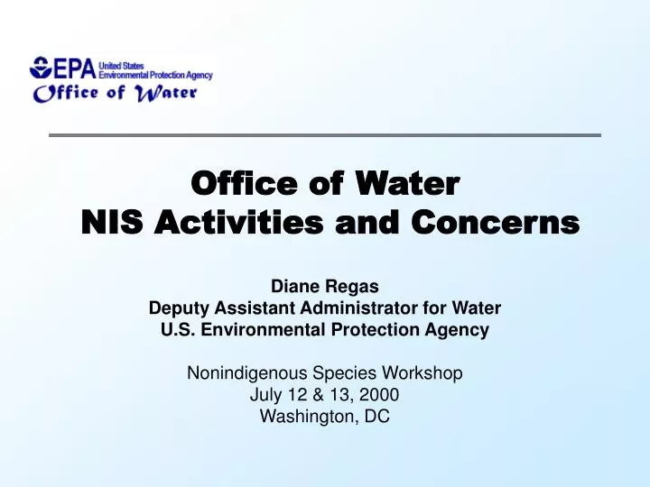 office of water nis activities and concerns
