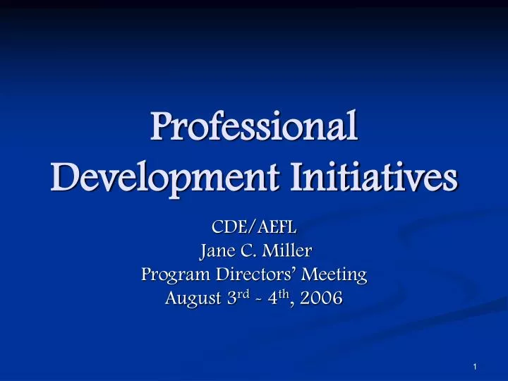 professional development initiatives