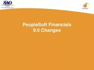 PeopleSoft Financials 9.0 Changes