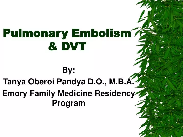 pulmonary embolism dvt