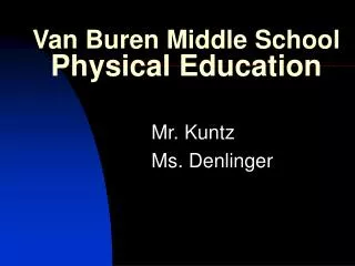 Van Buren Middle School Physical Education