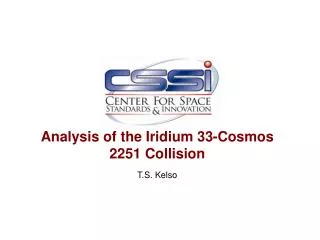 Analysis of the Iridium 33-Cosmos 2251 Collision