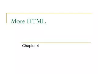 More HTML