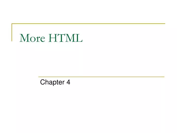 more html