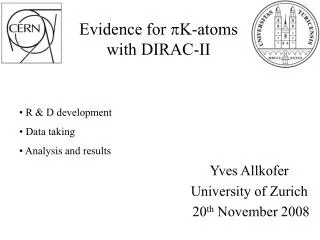 Evidence for pK -atoms with DIRAC-II
