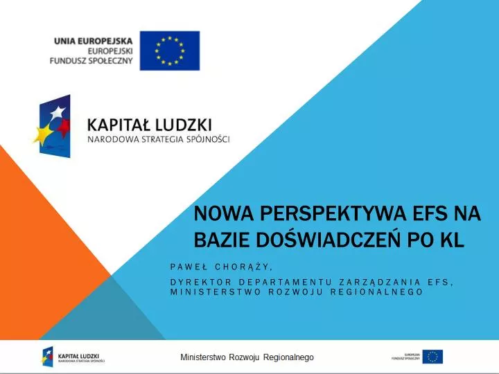 nowa perspektywa efs na bazie do wiadcze po kl