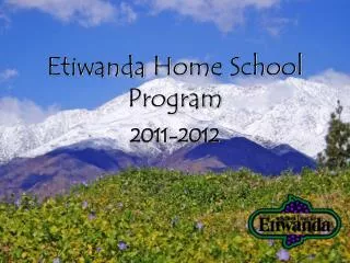Etiwanda Home School Program