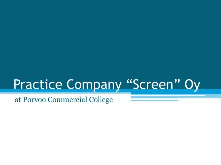 practice company screen oy