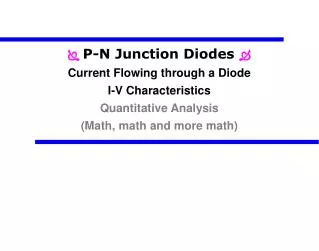 p-n Junction I-V Characteristics
