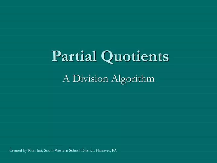 partial quotients