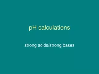 pH calculations