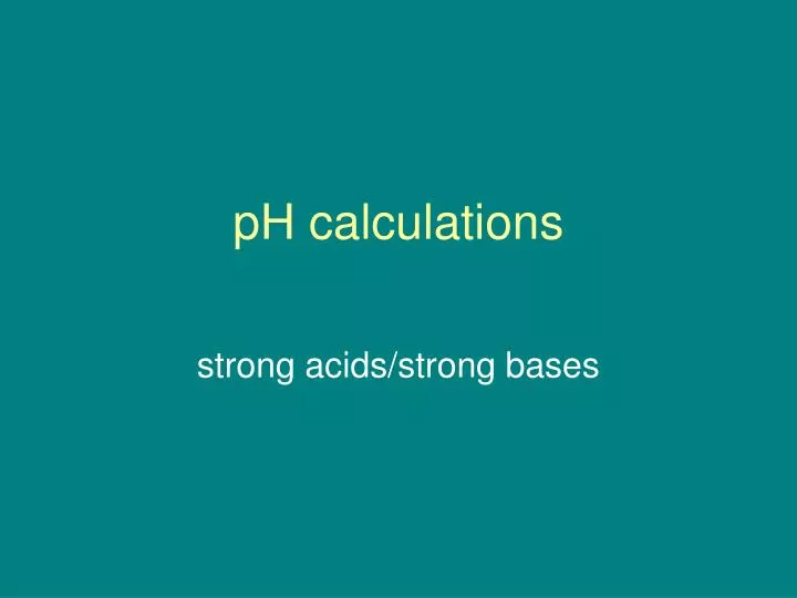 ph calculations