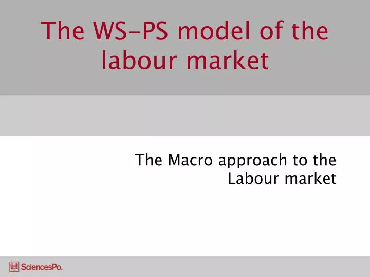 the ws ps model of the labour market