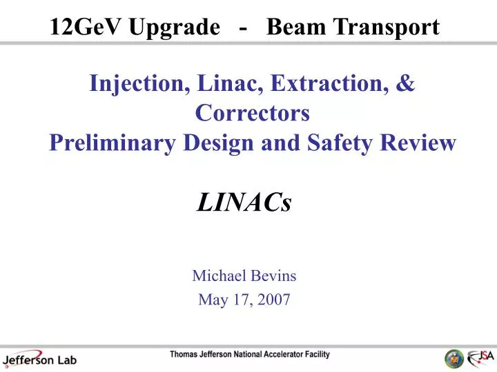 injection linac extraction correctors preliminary design and safety review