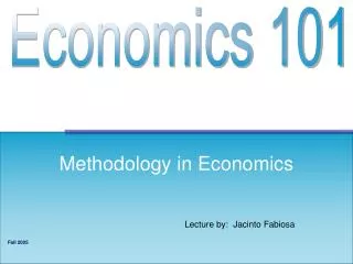 Methodology in Economics