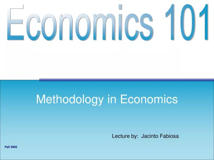 methodology in economics
