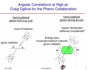Angular Correlations at High pt: Craig Ogilvie for the Phenix Collaboration