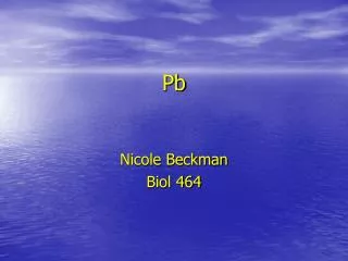 Nicole Beckman Biol 464