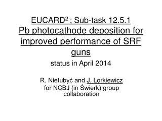 R. Nietuby? and J. Lorkiewicz for NCBJ (in ?wierk) group collaboration