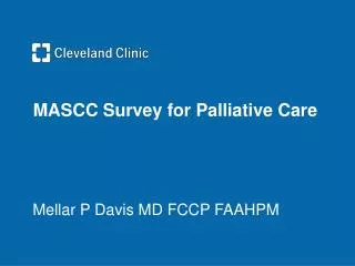 MASCC Survey for Palliative Care