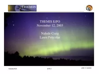 THEMIS E/PO November 12, 2003 Nahide Craig Laura Peticolas