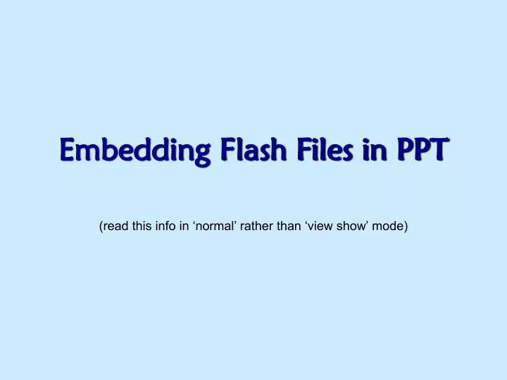 embedding flash files in ppt