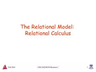 The Relational Model: Relational Calculus