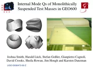 Internal Mode Qs of Monolithically Suspended Test Masses in GEO600