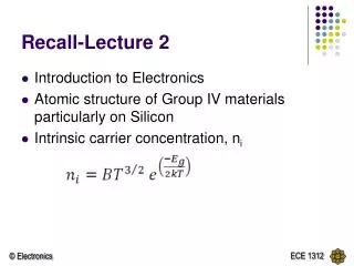 Recall-Lecture 2