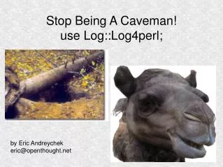 Stop Being A Caveman! use Log::Log4perl;