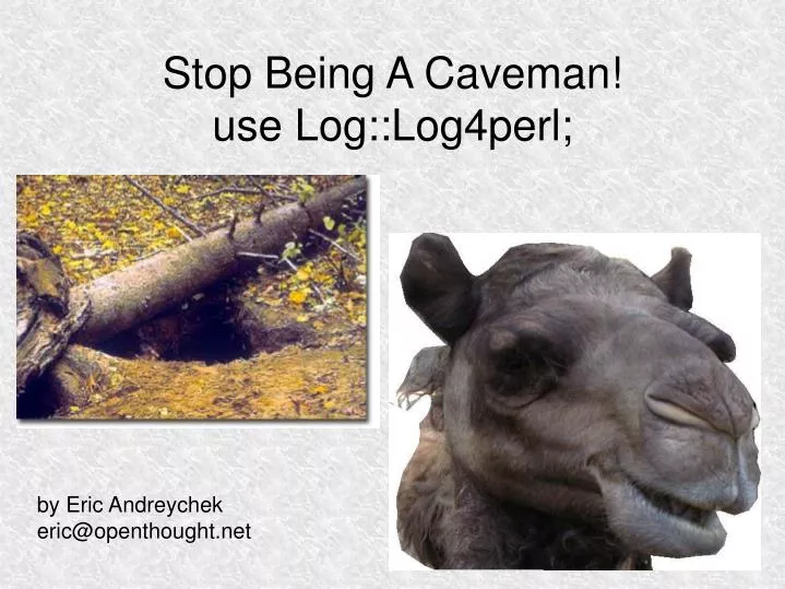 stop being a caveman use log log4perl