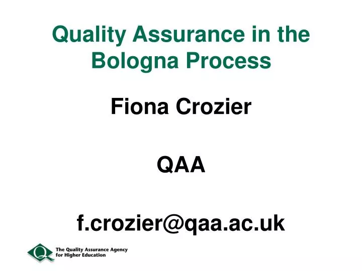 quality assurance in the bologna process