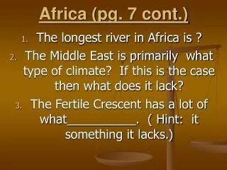 Africa (pg. 7 cont.)