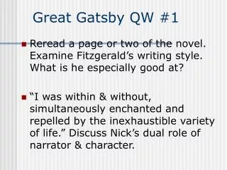 Great Gatsby QW #1