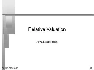 Relative Valuation